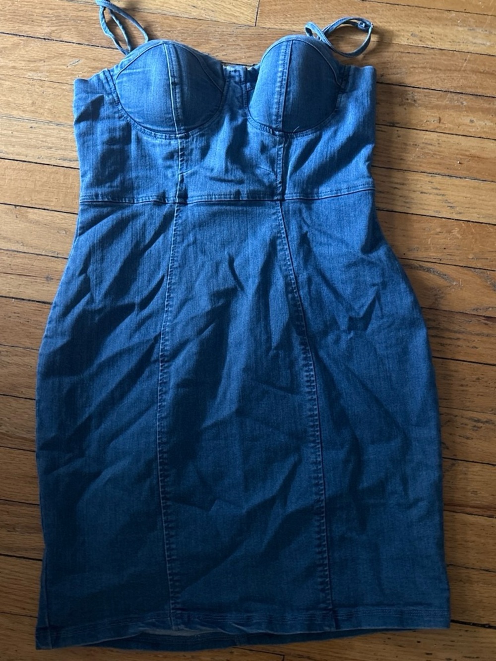 Haute Monde Blue Denim Bustier Mini Dress